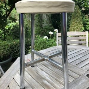 Tabouret "administration" métal chromé et skai 1950